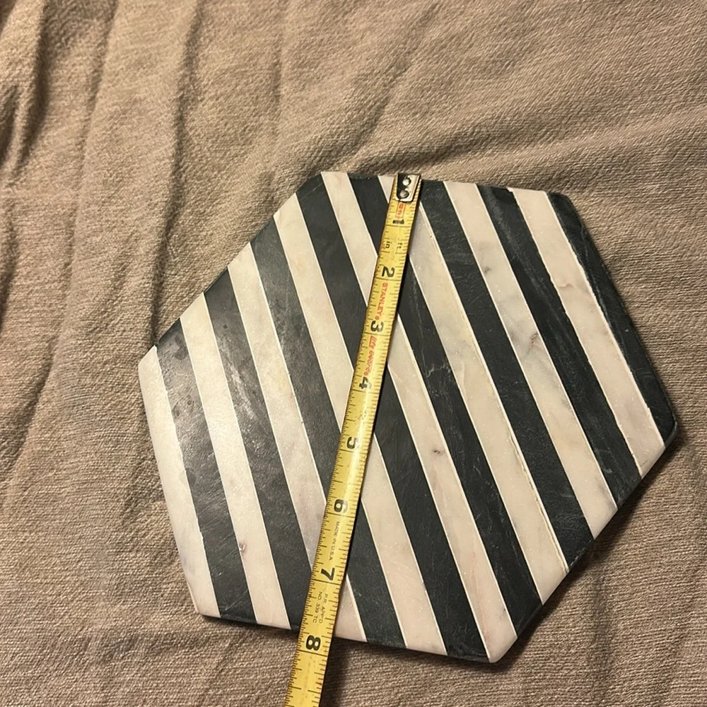 Striped Hexagonal Marble Coaster